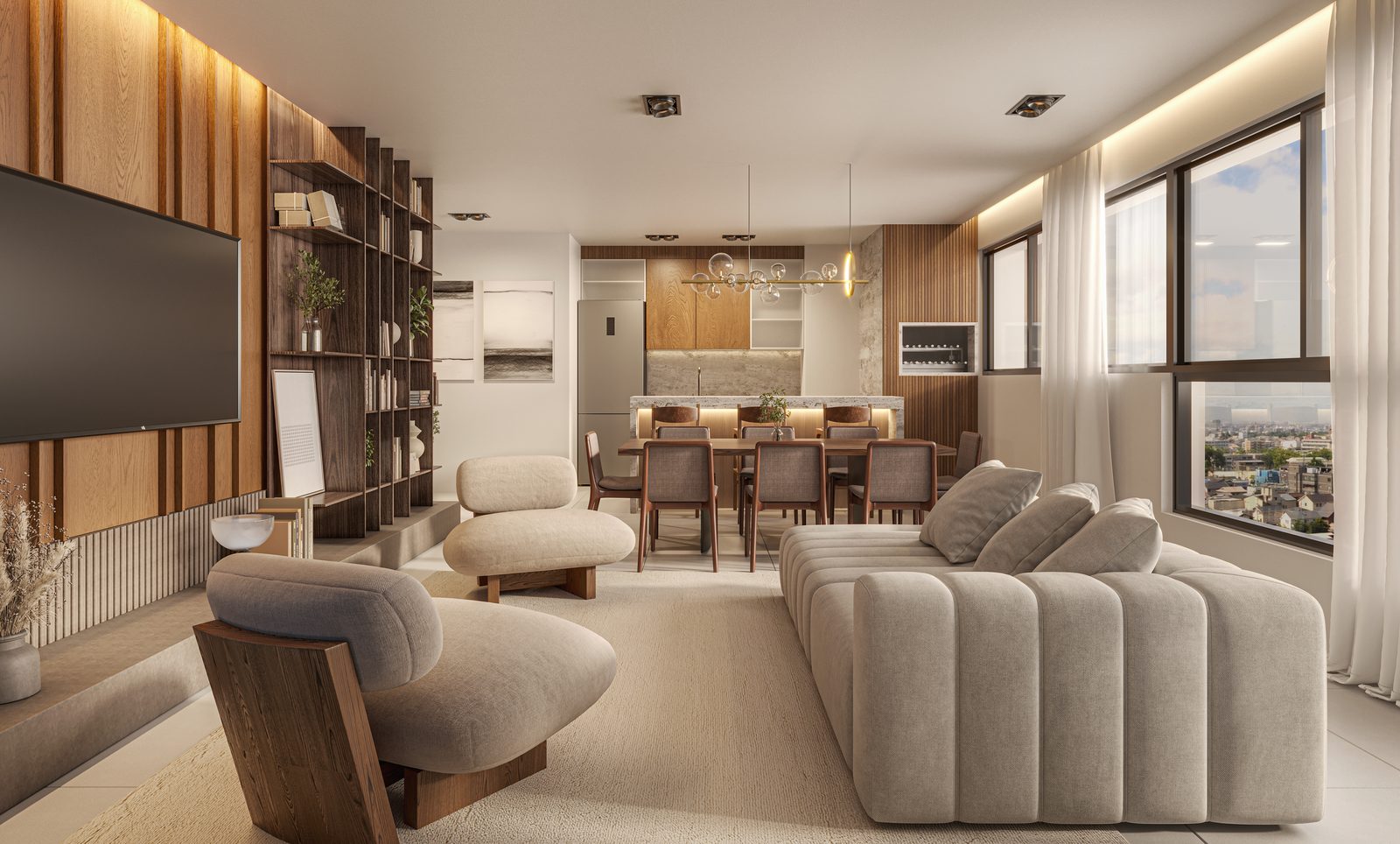 Living do apartamento tipo