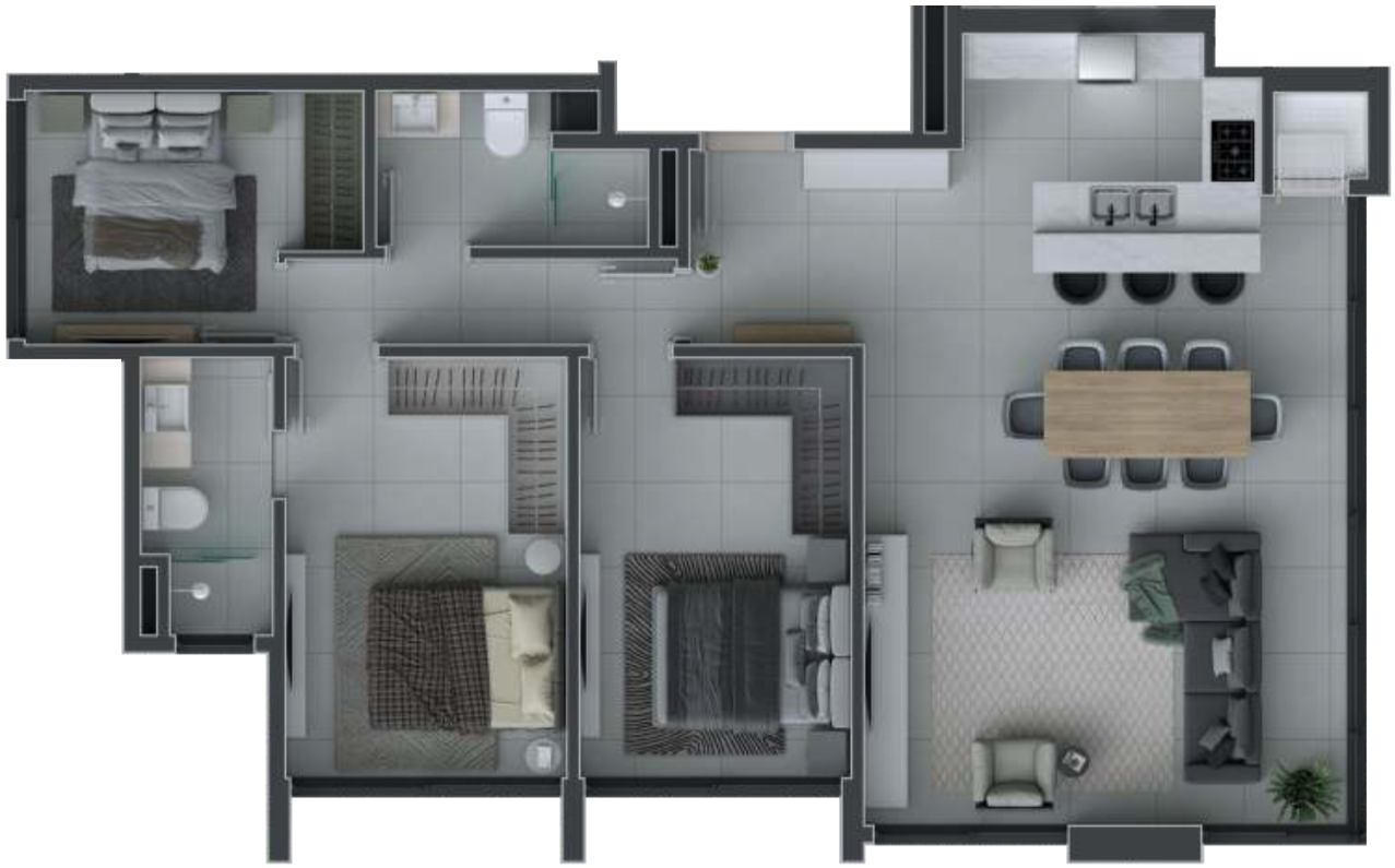 Planta Baixa - Apartamento Tipo 106,56m²